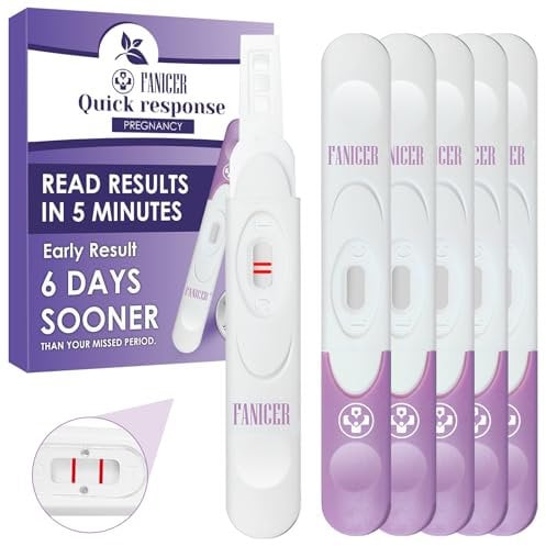 6 Piezas Tests de embarazo, Rapido Predictor Test Embarazo Alta Sensibilidad, Envueltas Individualmente Selladas Prueba de Embarazo, Pregnancy Test, Púrpura