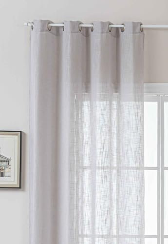 Gardine Ösen Grobfaser »Seoul« HxB 245x140 cm Grau Ösen Linenlook-Struktur Uni Halbransparent Blickdicht 2024110