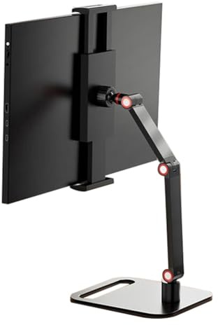 NJTHNTJR Soporte de monitor portátil, soporte de escritorio de metal universal, 16 pulgadas, soporte plano de escritorio para transmisión en vivo