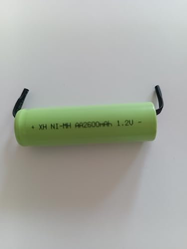 NiMH AA Rechargeable Battery, 2600mAh, 1.2V, with Solder Tabs, Green