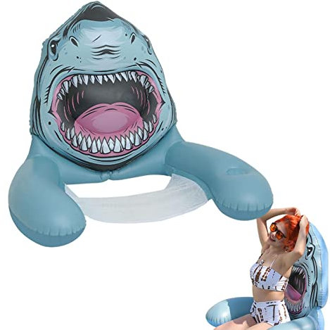 Aufblasbarer Hai Wal Pool Float - Bequeme Liege für Erwachsene mit UV-Schutz & Stabilität | Perfekt für Pool & See Entspannung
