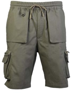 Mil-Tec Urban Explorer Shorts Herren • Ripstop Cargoshorts aus Baumwolle für Alltag & Outdoor • Mit 9 Taschen & D-Ring • Ideal als Kurze Arbeitshose, Freizeithose, Wanderhose • Oliv, S-3XL
