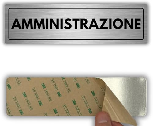 LEIASA | Targa Amministrazione - 5x18 cm - Alluminio - Segreteria Contabile | Cartello Amministrazione, Adesivo Reparto Amministrativo, Segnale Ragioneria Interna, Insegna Personale Amministrazione