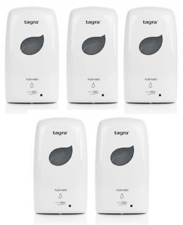 Distributeur de savon automatique sans contact - 1000 ml - Grande capacité - Pompe murale à capteur à piles pour désinfectant pour les mains, gel alcoolisé et savon liquide (blanc) (5)