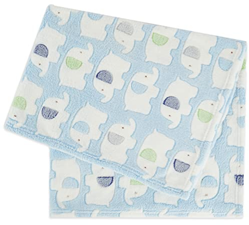 Bieco babydecke Jungen Blau Elefanten | Baby Decke | Kuscheldecke Baby | Baby Blanket | Tagesdecke Kinder Jungen | Buggy Decke | Baby Kuscheldecke | Kissen | Decke Baby| Flauschige fFeecedecke