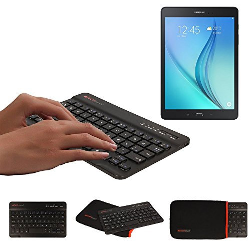 TECHGEAR [Active Strike (S) Slim Line Bluetooth Wireless UK Qwerty Keyboard With Carry Case Cover for Samsung Galaxy Tab A 10.5 Inch (SM-T590 Series), Tab A 9.7 Inch (SM-T550 Series) Tablets - Black