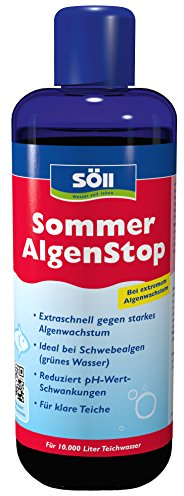 Söll 83162 SommerAlgenStop, 1 l - Teichpflegemittel gegen Starkes Algenwachstum im Sommer, Algenbekämpfung, ideal bei Schwebealgen, Teichalgen, Blaualgen