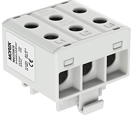 Verteilerblock f. Al/Cu geeignet 6x2,5-35mm2 grau 3pol. 1000V AC/DC Klemme isoliert OTL 35-3x MAA1335A10 Morek 4375