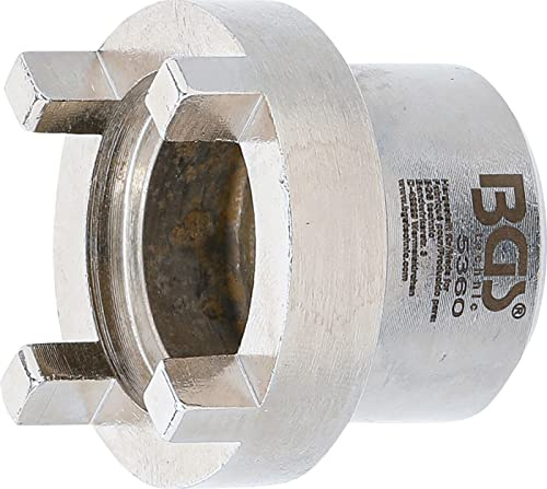 BGS 5360 | Nutmutter-Einsatz für Suzuki Schwinge | 4 Zapfen | Motorrad | Antrieb Innenvierkant 12,5 mm (1/2) | Chrom-Vanadium-Stahl | verchromt, matt | für Suzuki SV, DL, GSX-R