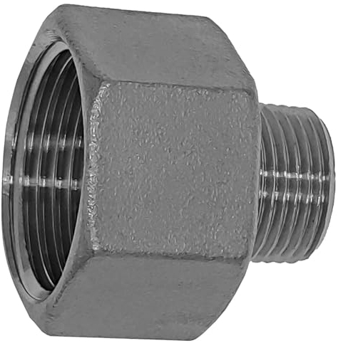 Muffennippel Reduzierend mit Innen auf Außengewinde - 1 Zoll IG auf 3/4 Zoll AG - Gewinde-Fitting aus Edelstahl(V4A)