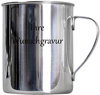 Relags BasicNature Edelstahlbecher poliert (Silber, mit Namensgravur, 0.3 Liter)