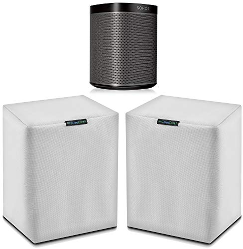 Pair (2) White Heavy Duty Outdoor Sonos Speaker Covers - Dust, Water & UV Protection for Sonos Speakers - Fits Wall Mounted