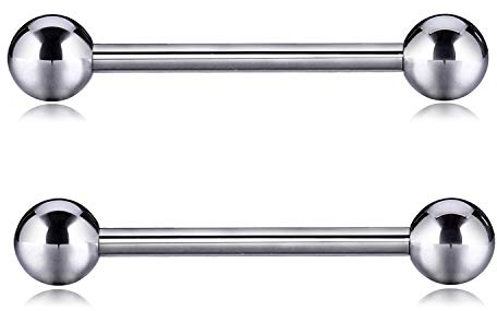 14G 16G Paar Nipple Shield Barbell mit Innengewinde Zungenpiercing Schmuck G23 Solid Titanium 18mm