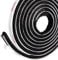 fowong Adhesive Brush Weather Stripping, 4.9 m(L) x9 mm(W) x 5mm(T), High Density Felt Door Brush Strip for Sliding Sash Door Window Wardrobe Seal (Black)