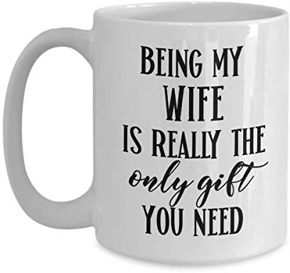 Hubby Gag Gifts Kaffeetasse für Ehefrau, lustiges Valentinstagsgeschenk 15oz weiß