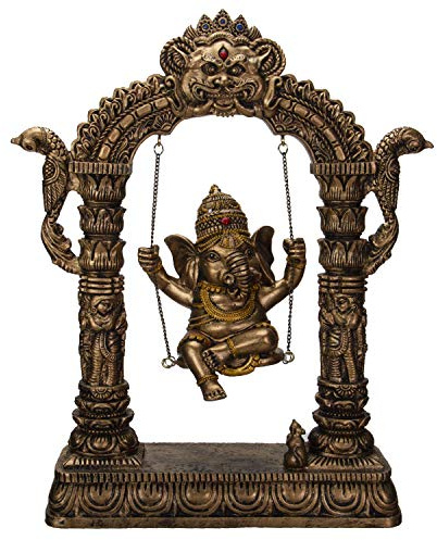 Pacific Giftware Ganesha on Swing Resin Figurine Statue