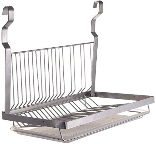 TentHome - Escurridor de platos plegable de pared de acero inoxidable