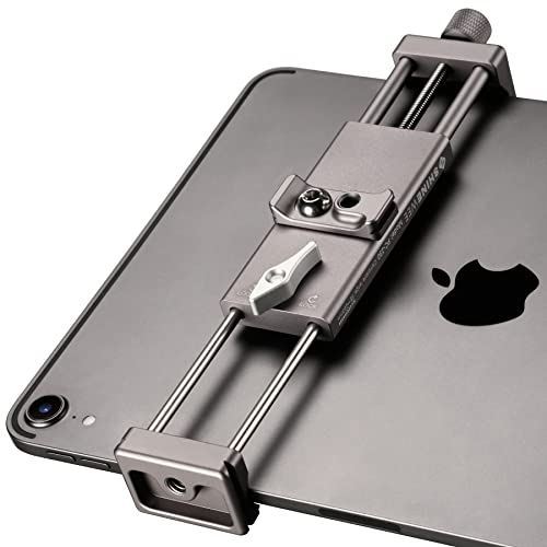 SHINEWEE WONSUN Metal iPad Holder Clip for Tripod Adapter, 1/4 Screw and Acra Swiss Dovetail Qucik Mount, Compatiable with iPad 1,2,3,4 Mini Air Pro, Tablets iPhone Smartphone Holder Mount