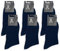 LANCETTI - 6 Paia di Calze Classiche Eleganti per Uomo in Pregiato Cotone Filo di Scozia, Blu Notte, 42-44