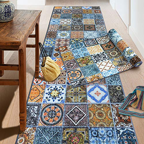 Teppich-Läufer auf Maß - Moderne Wohnteppiche für Flur, Küche, Schlafzimmer - Teppich Läufer Küchenläufer Flurteppich Flurläufer (Bonita, 80 x 350 cm)