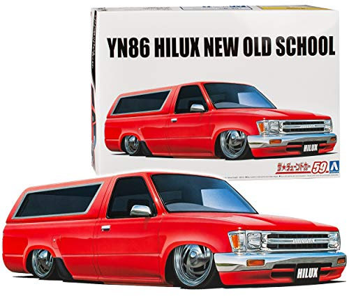 Aoshima T*o*y*o*t*a Hilux YN 80 Tuning Rot 5. Generation 1988-1997 57001 59 Kit Bausatz 1/24 Modell Auto mit individiuellem Wunschkennzeichen