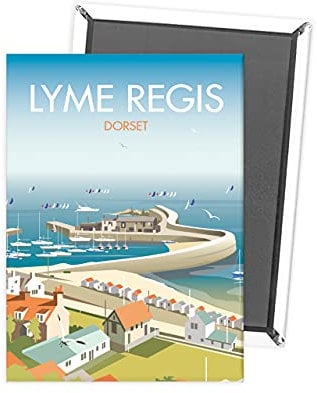 Lyme Regis Fridge Magnet 2 x 3 Inch. By Illustrator, Dave Thompson