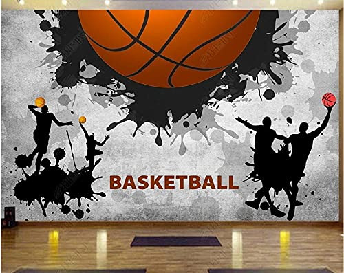 WLLLO 3D Custom Wallpaper Mural Basketball Sports Activity Game Tool Home Decoration Living Room Wall, 430x300 cm (169.3 by 118.1 in)