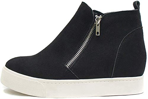 Soda Taylor Nubuck Damen-Sneaker, hohe Oberseite, zum Reinschlüpfen, Schwarzes Wildleder, 39 EU