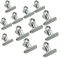 SZXMDKH Pinces à charnière en métal grand, 12 Pack argent Bulldog trombone pince/argent fichier Binder clips pour photos, photos, fournitures de bureau à domicile (50 mm, 63 mm)