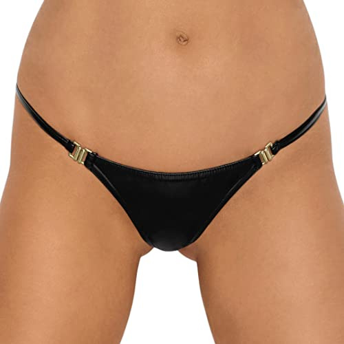 String Stripper Wetlook P008 - Small - Noir