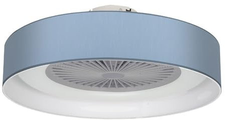 Ventilador con plafon led IBOR azul con mando a distancia FABRILAMP