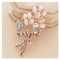 AGOUNOD Brosche Modische Opal Stein Blume Brosche Pin Kleidungsstück Zubehör Geburtstagsgeschenk Broschen Für Frauen Rhinestone Brosche Pin Schmuckgeschenk