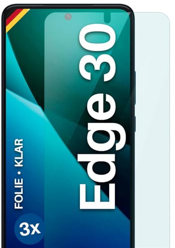 moex für Motorola Edge 30 Schutzfolie Displayschutz Folie Ultra-klar HD 0,2 mm kompatibel mit jeder Hülle, Anbringen ohne Blasen, Handyfolie Extra Kratzfest, FlexProtect 3 Stück