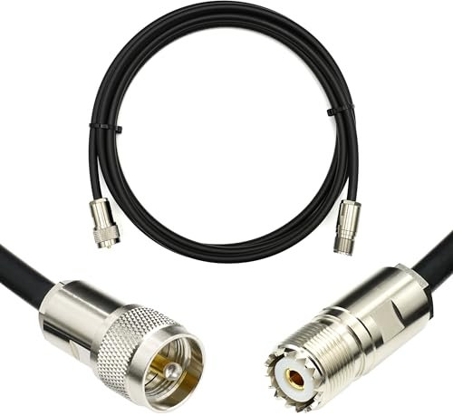 10m PL259 SO239 UHF Koaxialkabel — Wetterfestes 5D-FB Verlustarmes Ø7.5mm Verlängerungskabel PL-259 Stecker / SO-239 Buchse — Verlustarmes PL Kabel für CB Funk HAM Funkgerät SWR Antennen Amateurfunk