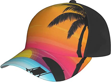 Aseelo Sunset Palm Tree Baseball Caps Unisex Adjustable Trucker Hat Dad Hat Classic Casual Sports Hat for Men Women