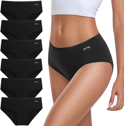 coskefy Unterhosen Damen Baumwolle, 6er Pack Slips Damen Baumwolle Mehrpack, Bequeme Frauen Unterwäsche, Atmungsaktiv Panties Weich