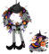 Halloween Decoration,Couronne Halloween,Guirlande de Sorcière,Décoration Halloween Couronne de Porte,Decoration Automne Halloween Couronne De Citrouille pour Cour,l'arbre,Porche Décor Murales Fenêtres