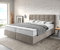 DELIFE Boxspringbett Dream-Fine Mikrofaser Beige 180x200 cm mit TFK Matratze und Visco Topper