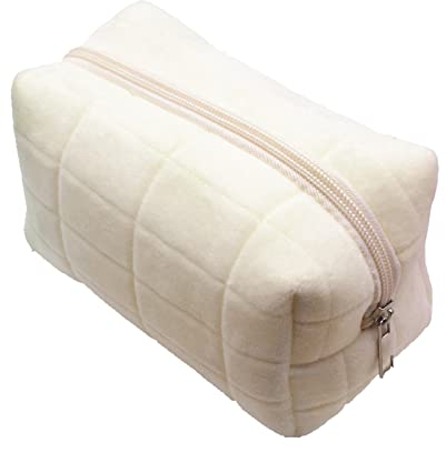 Baumwoll Make up Tasche, weiche Kosmetiktasche, multifunktionale Reisetaschen für Frauen, niedliche ästhetische Make up Pinsel, Aufbewahrungstasche für Mädchen, Kulturbeutel