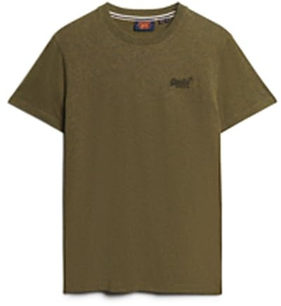 Superdry, T.Shirt Essential Logo EMB Tee, M1011245A, Olive Fleck Marl, XL, Man, Adulto