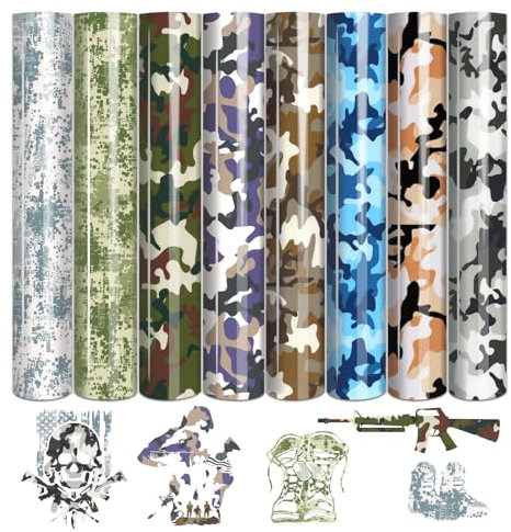 Tintnut Heat Transfer Vinyl Plotterfolie Textil,flexfolie plotter textil,8Pack 30cmx25cm