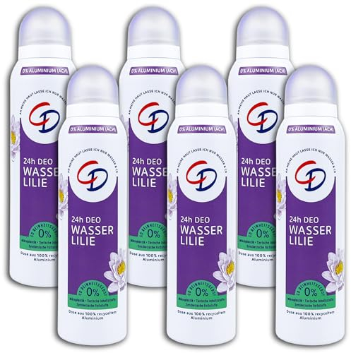6 er Pack CD Deospray Deo Deodorant WASSERLILIE 6 x 150 ml