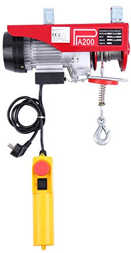 CITZOOSARL Palan électrique 220V, 100/200kg Crochet Robuste en Acier Au Manganèse, Treuil à Câble Ascenseur de levage pour Garage Auto Boutique Aérien Ascenseur
