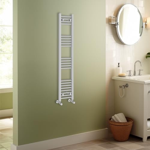 Warmehaus Contemporary Straight Heated Bathroom Towel Rail Radiator Rad - 1400x300mm - Chrome