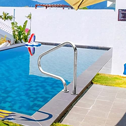 Pool-Handlauf, Schwimmbad-Handlauf, Leiter, Stufenhandlauf, Edelstahl 304, Perfekter Griff, Schwimmbad-Treppengeländer (80 x 80 cm)