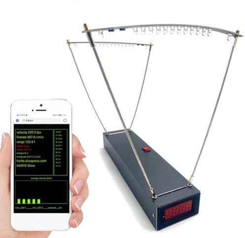 Hancaner Velocimetry Geschwindigkeitsmessgerät Pro mit Baldachin und WiFi 30–9999fps,hochpräziser Geschwindigkeitsmesser in WiFi-Version, unterstützt 20 Datenspeichersätze