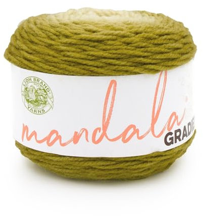 Lion Brand Yarn Mandala-Farbverlauf, mehrfarbiges Garn zum Stricken, Häkeln und Basteln, olivgrün, 1 Packung