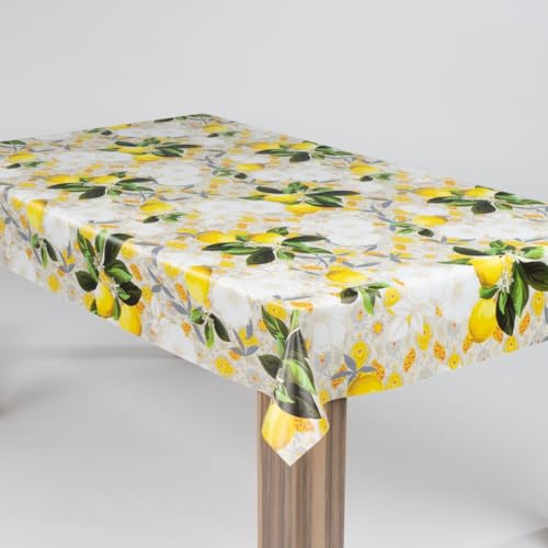 laro Wachstuch-Tischdecke Wachstischdecke Gartentischdecke Zitruszauber Gelb Grün, Muster:Zitruszauber Gelb Grün, Größe:110x140
