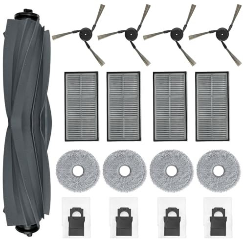 Waremax Accessoires pour Dreame X40 Ultra Complete Robot Aspirateur, pour Dreame X40 Ultra Robot Aspirateur, 1 Brosse Principale, 4 Brosses Latérales, 4 Filtres HEPA, 4 Lingettes, 4 Sacs à Poussière