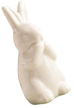 Yardwe Ceramic Bunny Dekofigur Kleine Weiße Keramik-Hasen Für Frühlingsdekoration Gemütliche Tischdeko Vielseitige Ornamente Für Garten Und Zuhause